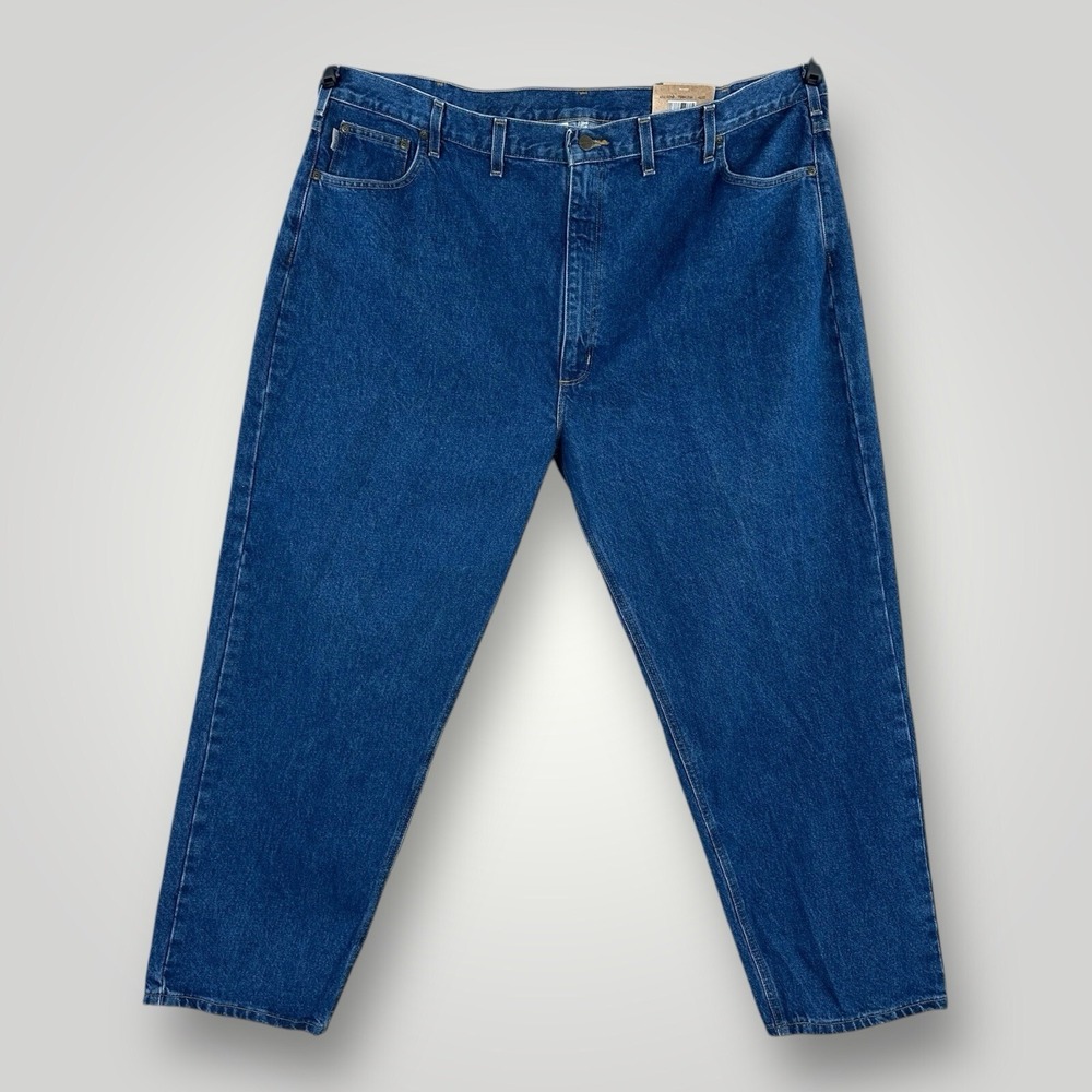 NEW Carhartt Relaxed Fit Tapered Leg‎ Denim Jean Size 48x30 Blue B17 DST NWT
